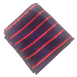 Navy Blue with Red Stripes Pocket Square