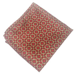 Red and Golden Floral Design Pocket Square