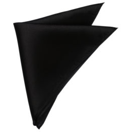 Black Solid Plain Pocket Square