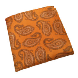 Men Fashion Paisley Mustard Pocket Square
