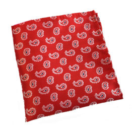 Red Paisley Premium Pocket Square
