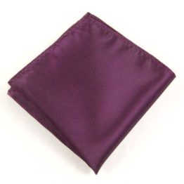 Plum/Purple Solid Plain Pocket Square