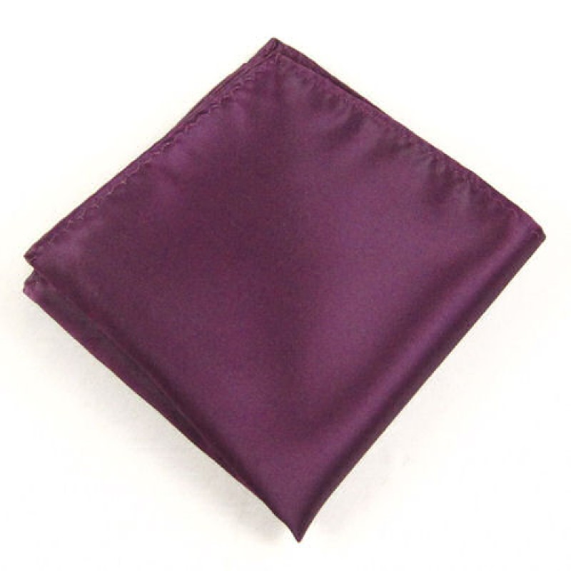 Plum/Purple Solid Plain Pocket Square